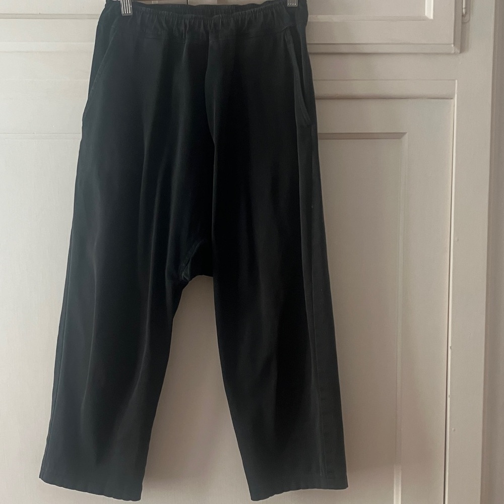 Unisex drop crotch cropped cotton pants